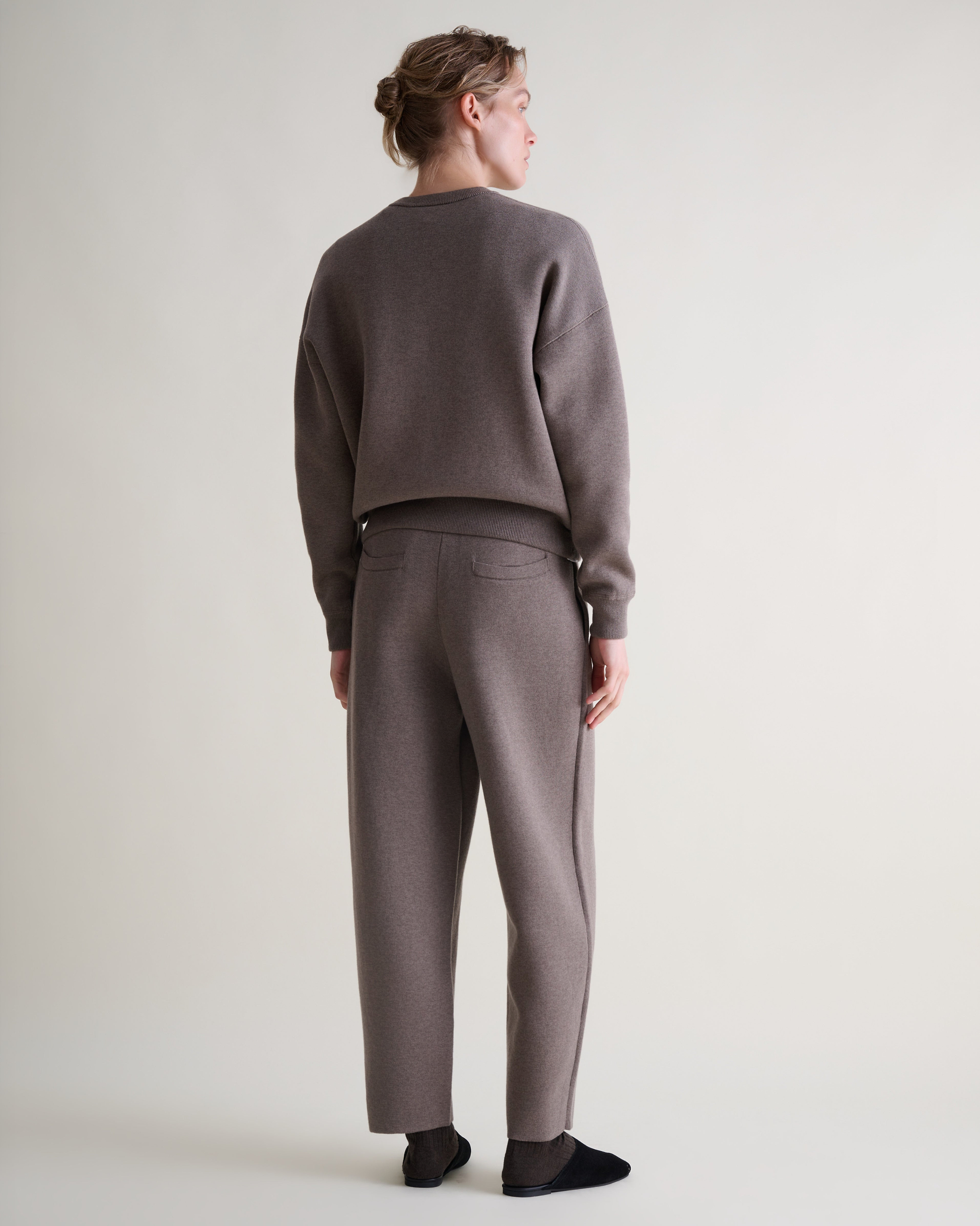Women's Merino Cotton Reversible Sweatshirt - Mole/Walnut