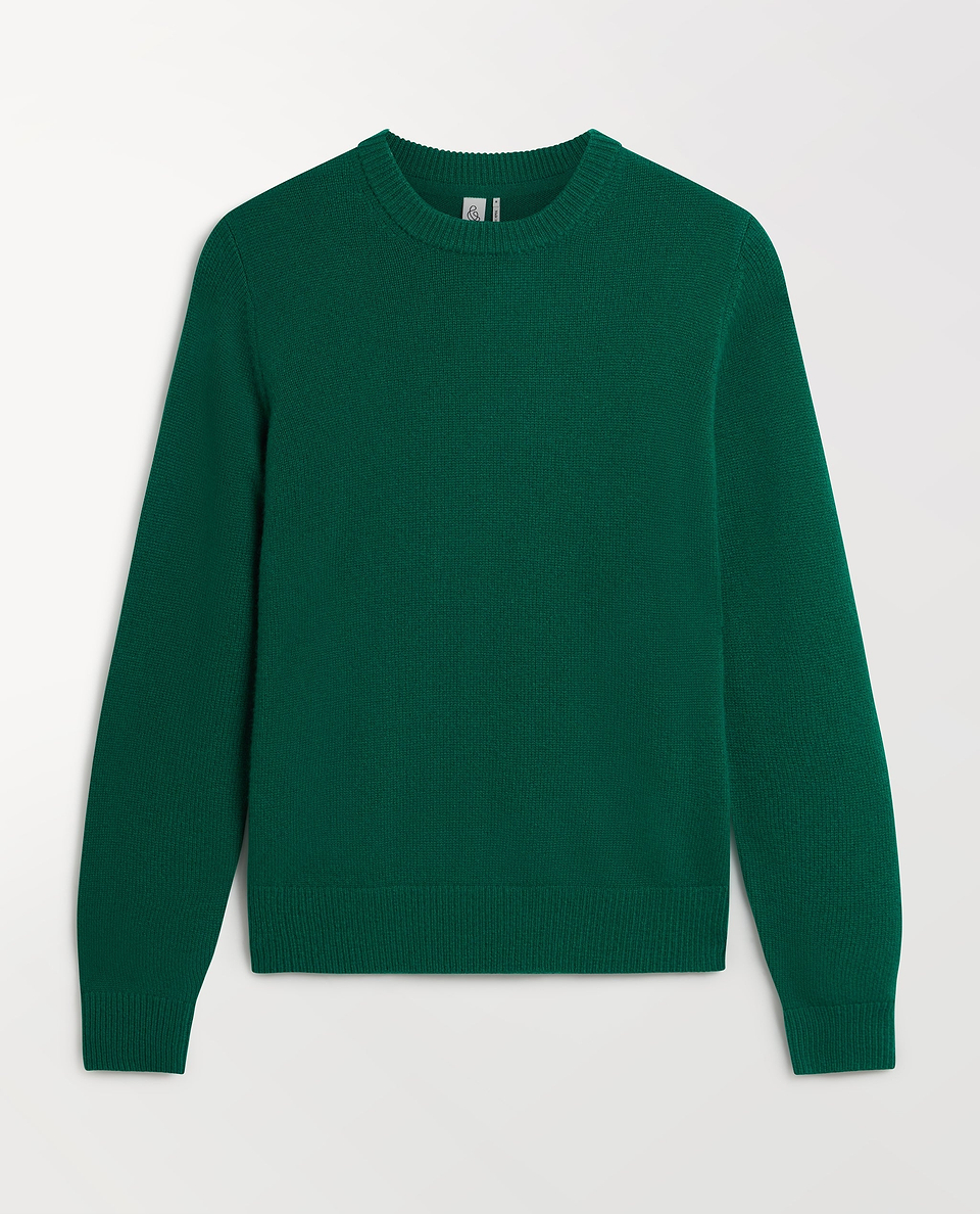 Women's Finest Midweight Cashmere Crew Neck Jumper - Malachite