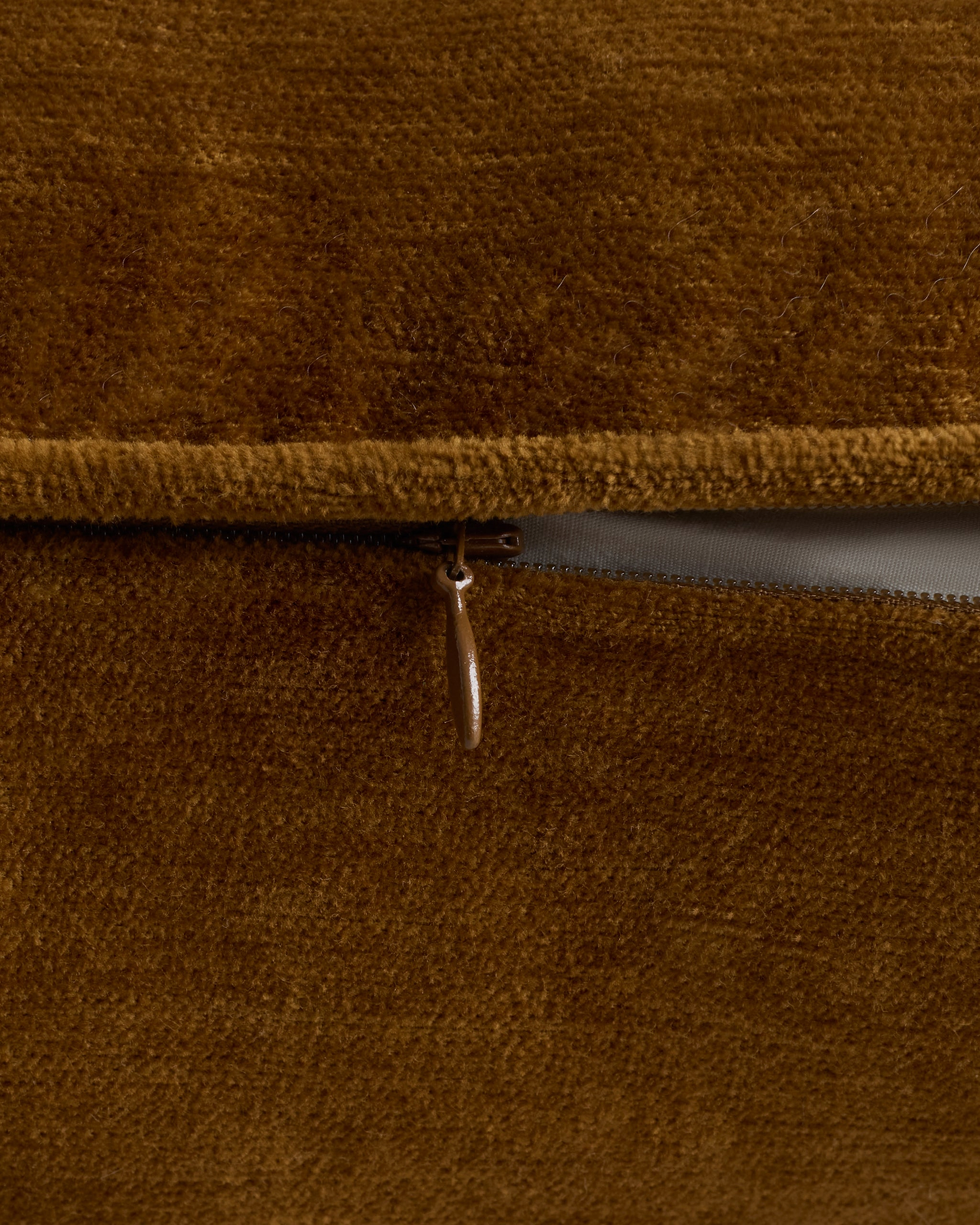 Cotton Chenille Lumbar Cushion Cover - Ochre