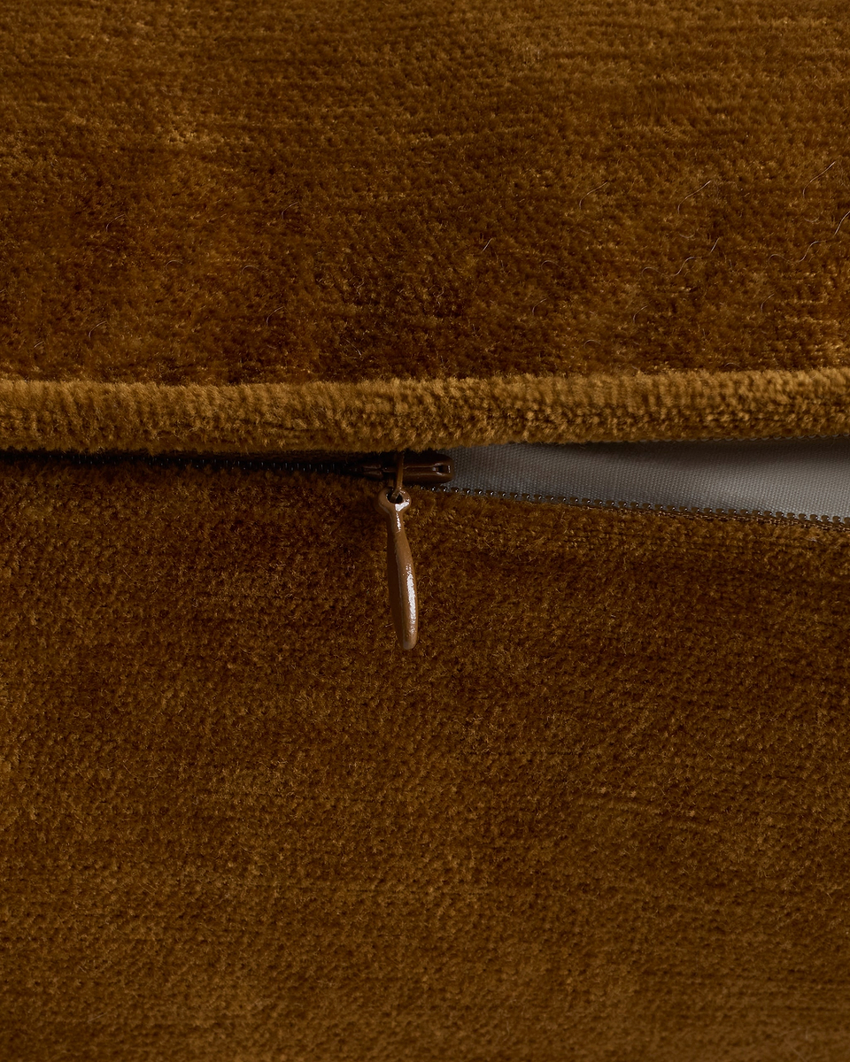 Cotton Chenille Lumbar Cushion Cover - Ochre