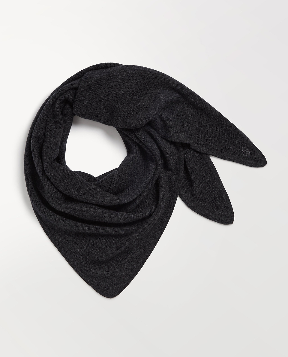 Women's Cashmere Merino Bandana - Charcoal