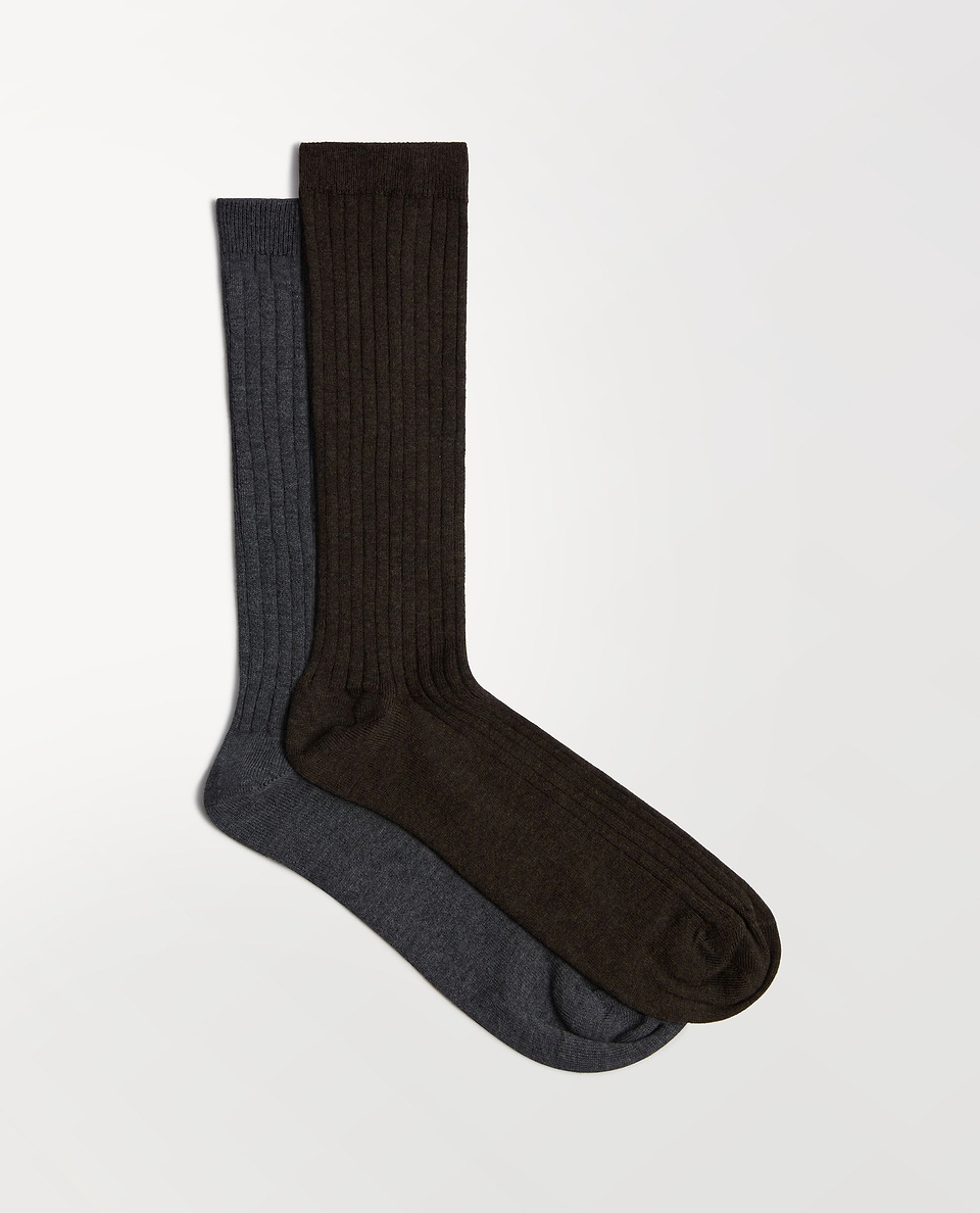 Men's Cotton Ribbed Socks (Pack of 2)