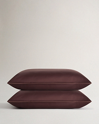 Soft & Smooth Cotton Sateen Pillowcase Set - Umber Deep Clay Piping