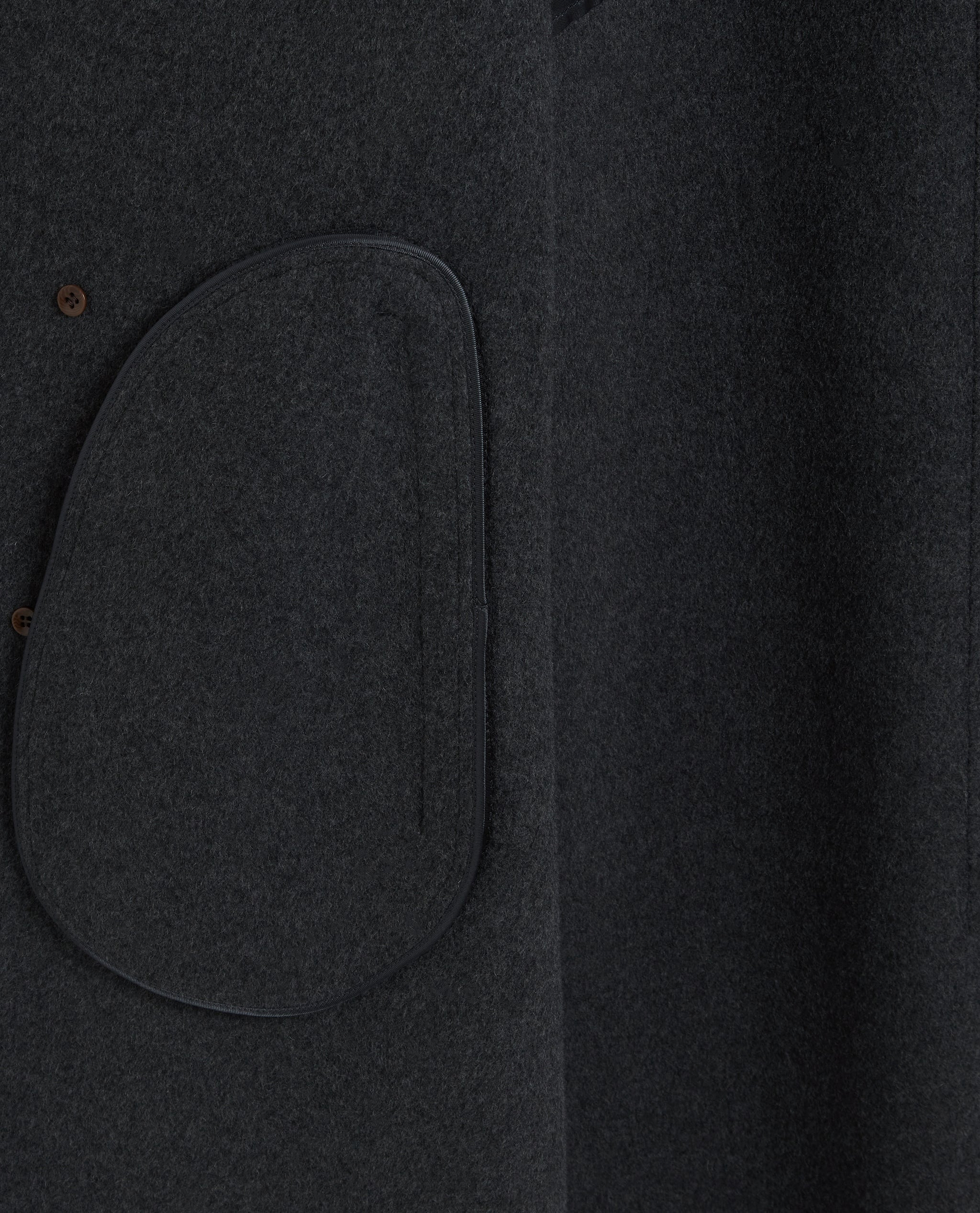 Men's Cashmere Wool Double Faced Wool Car Coat - Charcoal