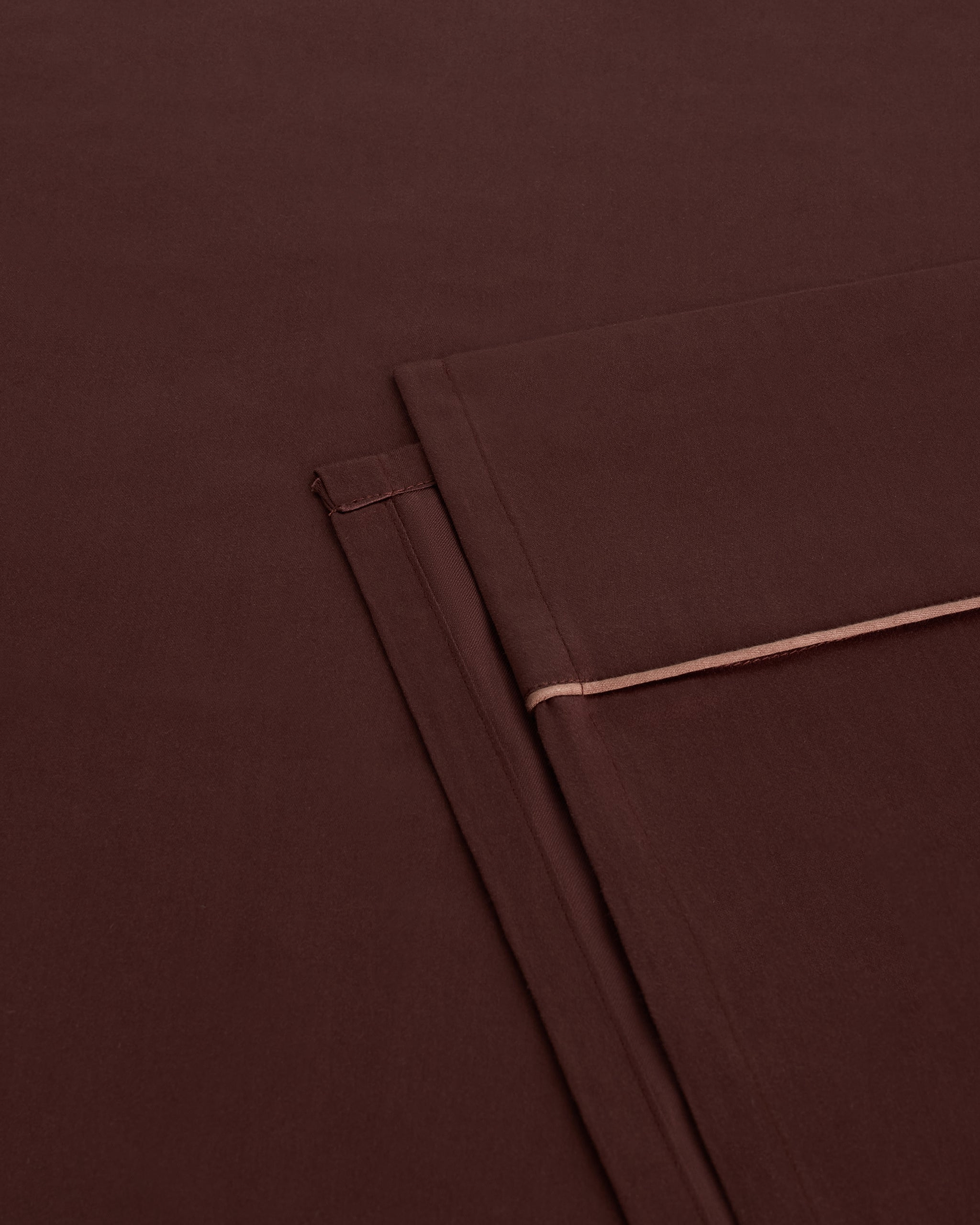 Soft & Smooth Cotton Sateen Flat Sheet - Umber Deep Clay Piping