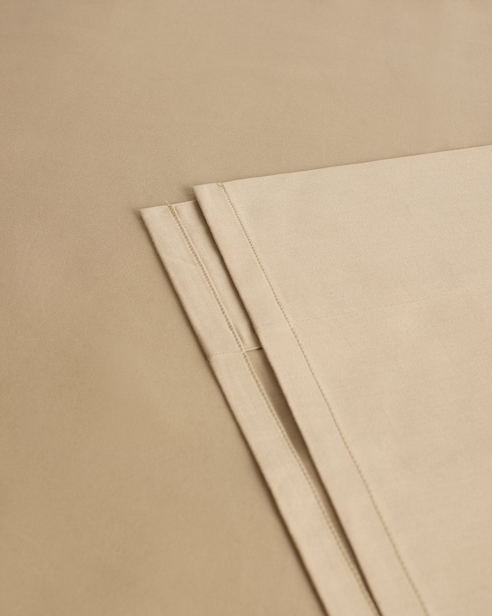 Soft & Smooth Cotton Sateen Flat Sheet - Wheat