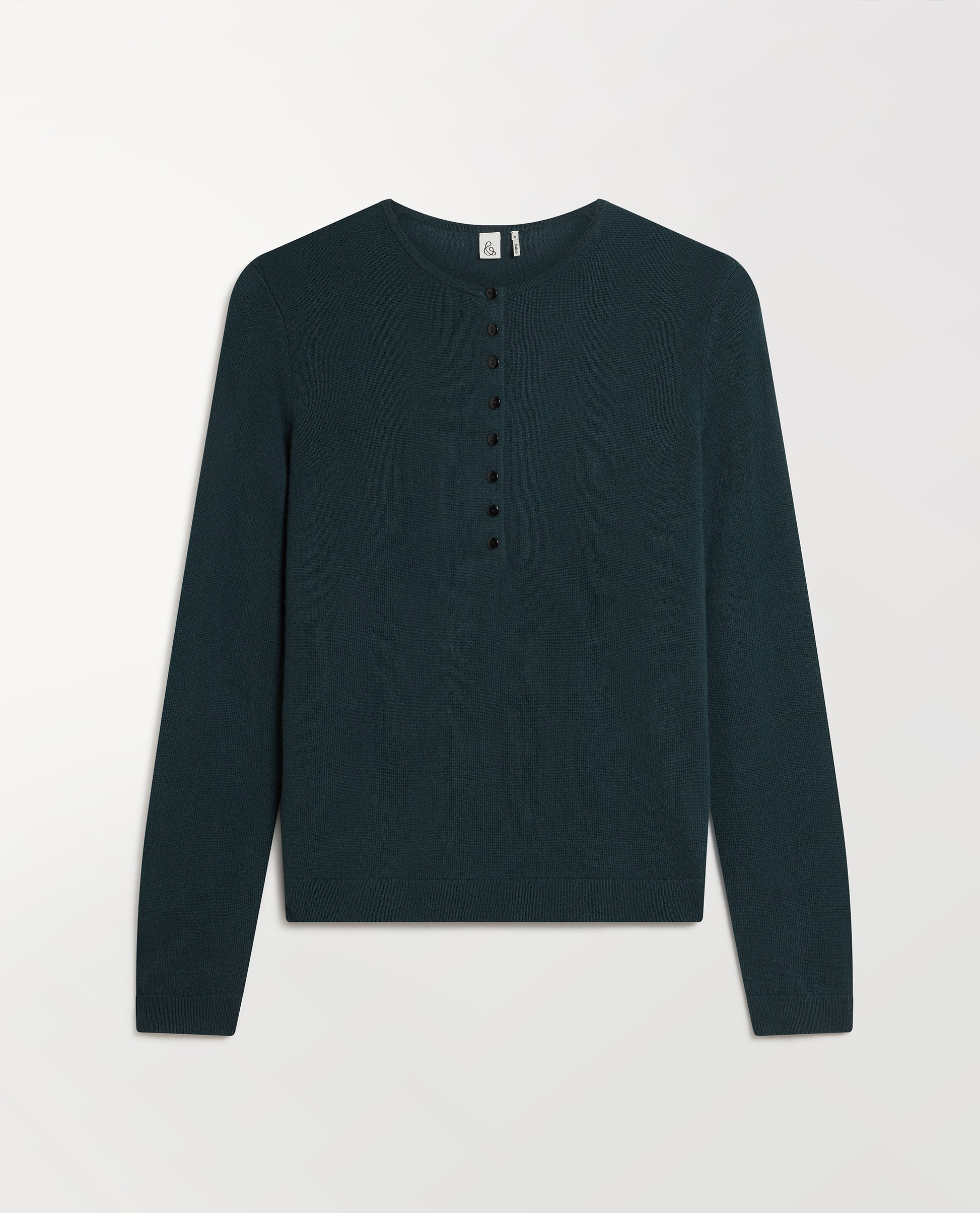 Women's Cashmere Merino Henley Jumper - Kelp