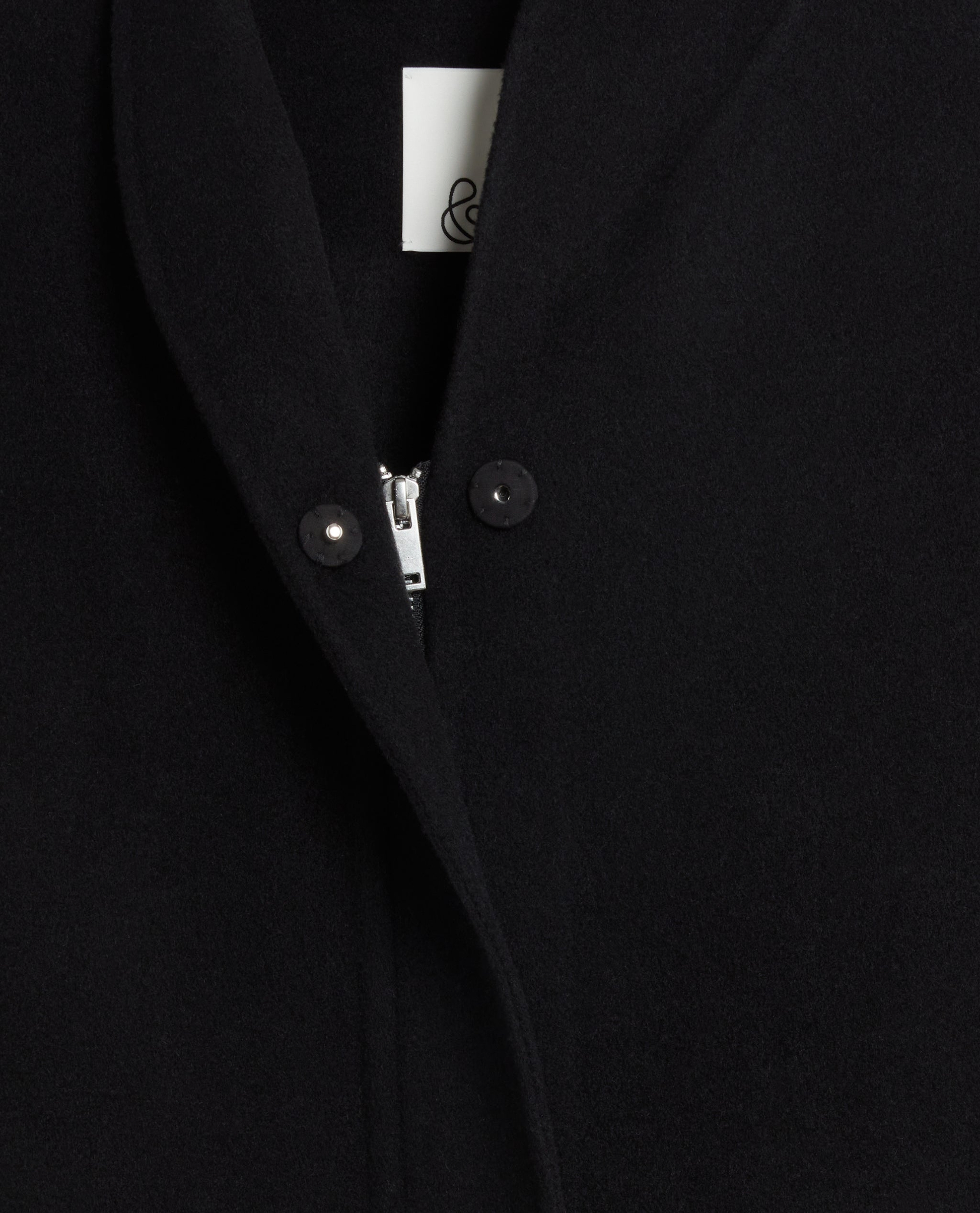 Women's Cashmere Wool Double Faced Bomber Jacket - Black