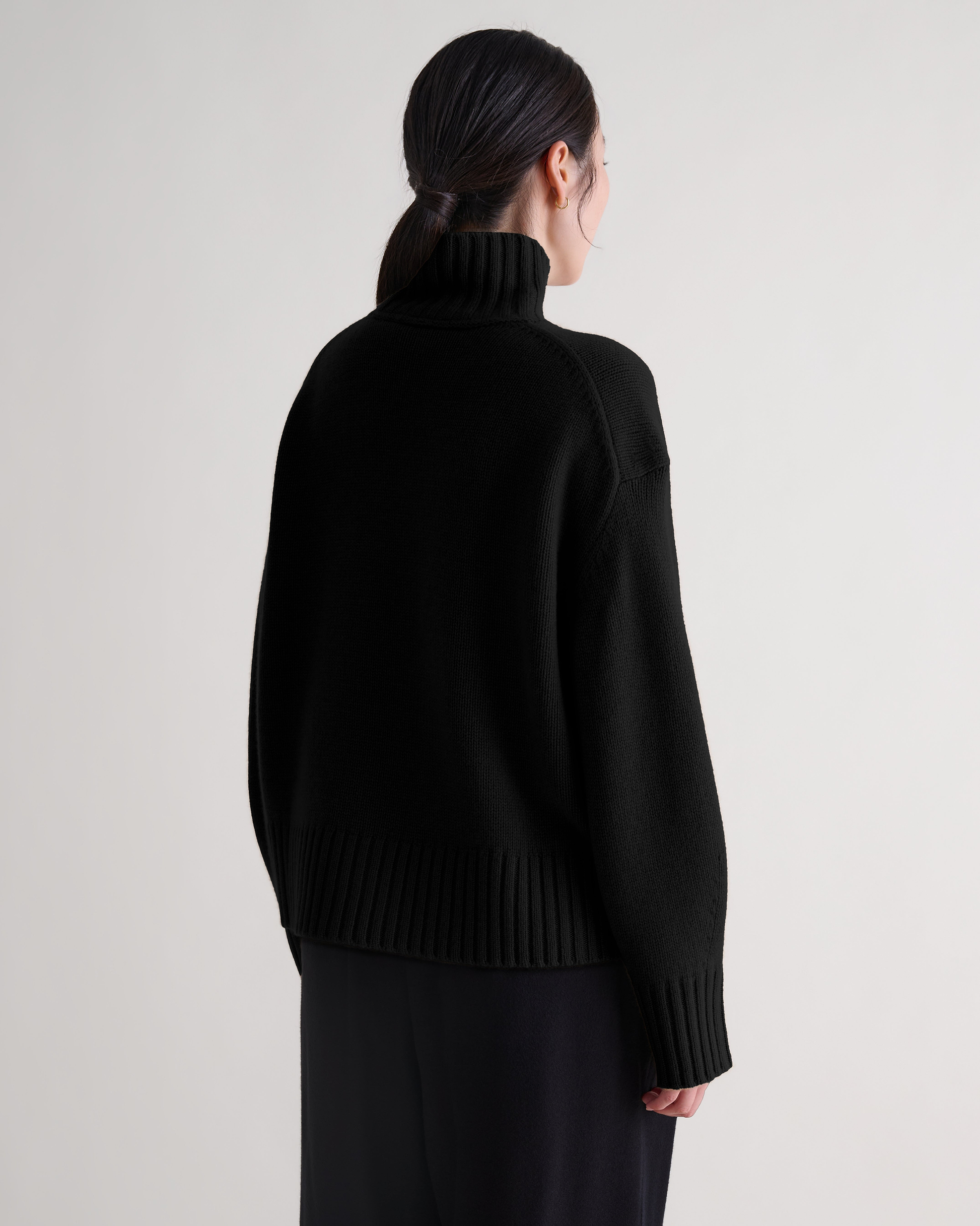 Women's Finest Cashmere High Neck Jumper - Black