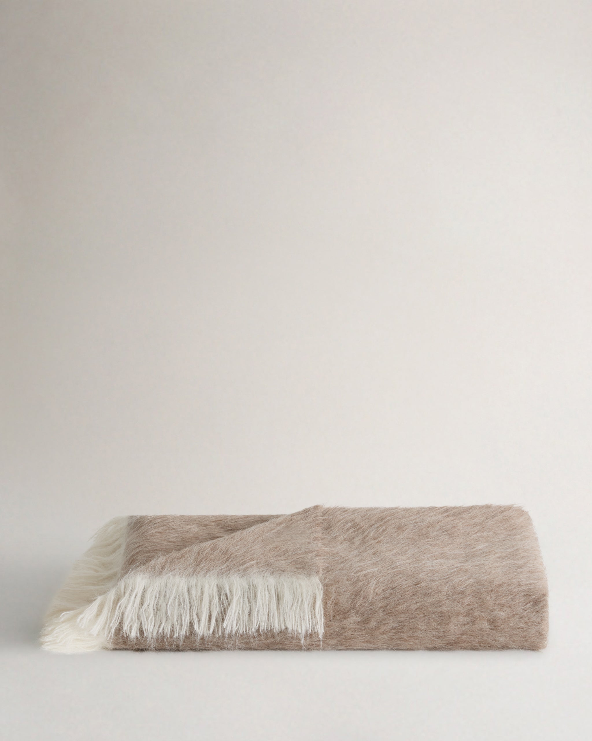 Image 2 of 4 showing Peruvian Alpaca Brushed Throw - Ecru Mole