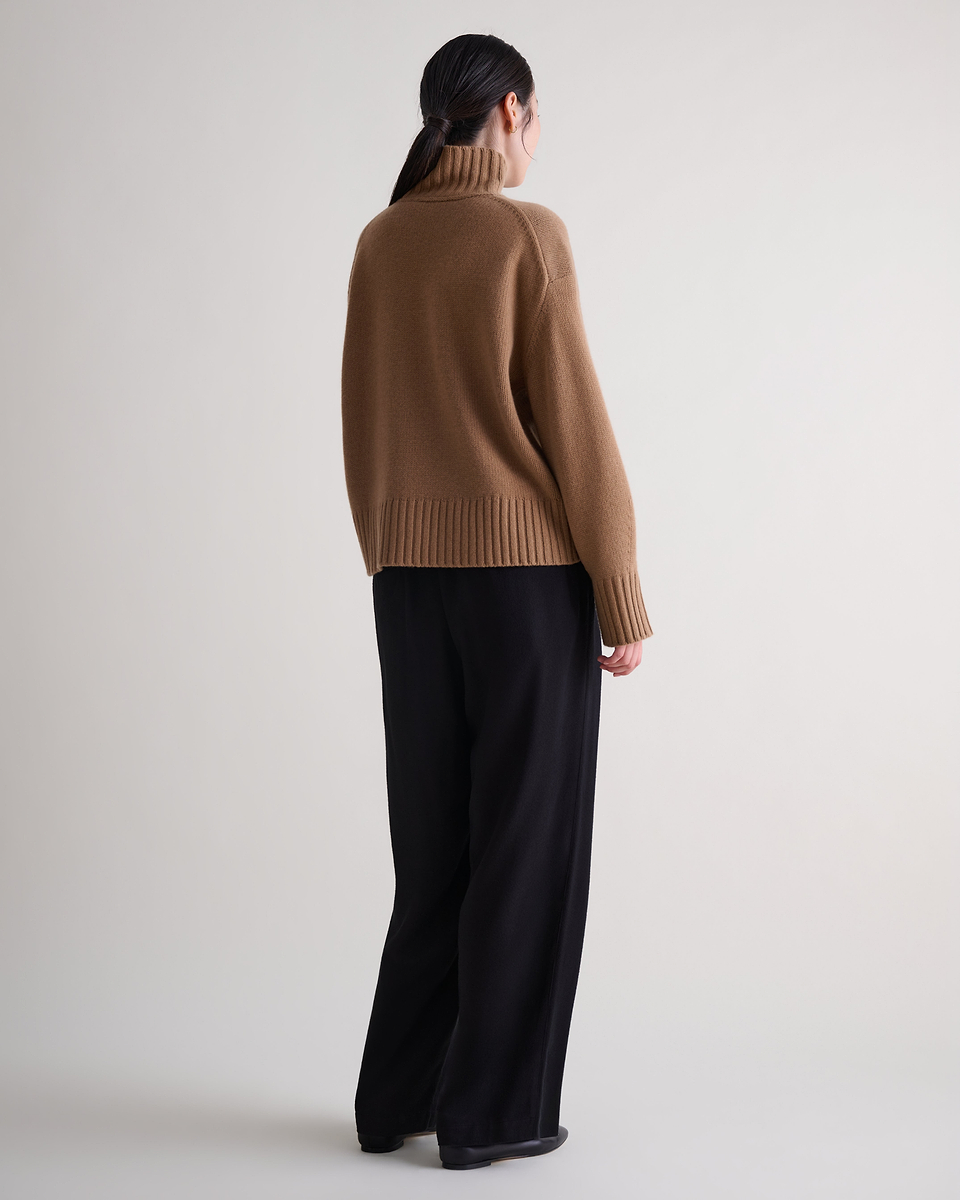 Women's Finest Cashmere High Neck Jumper - Deep Camel