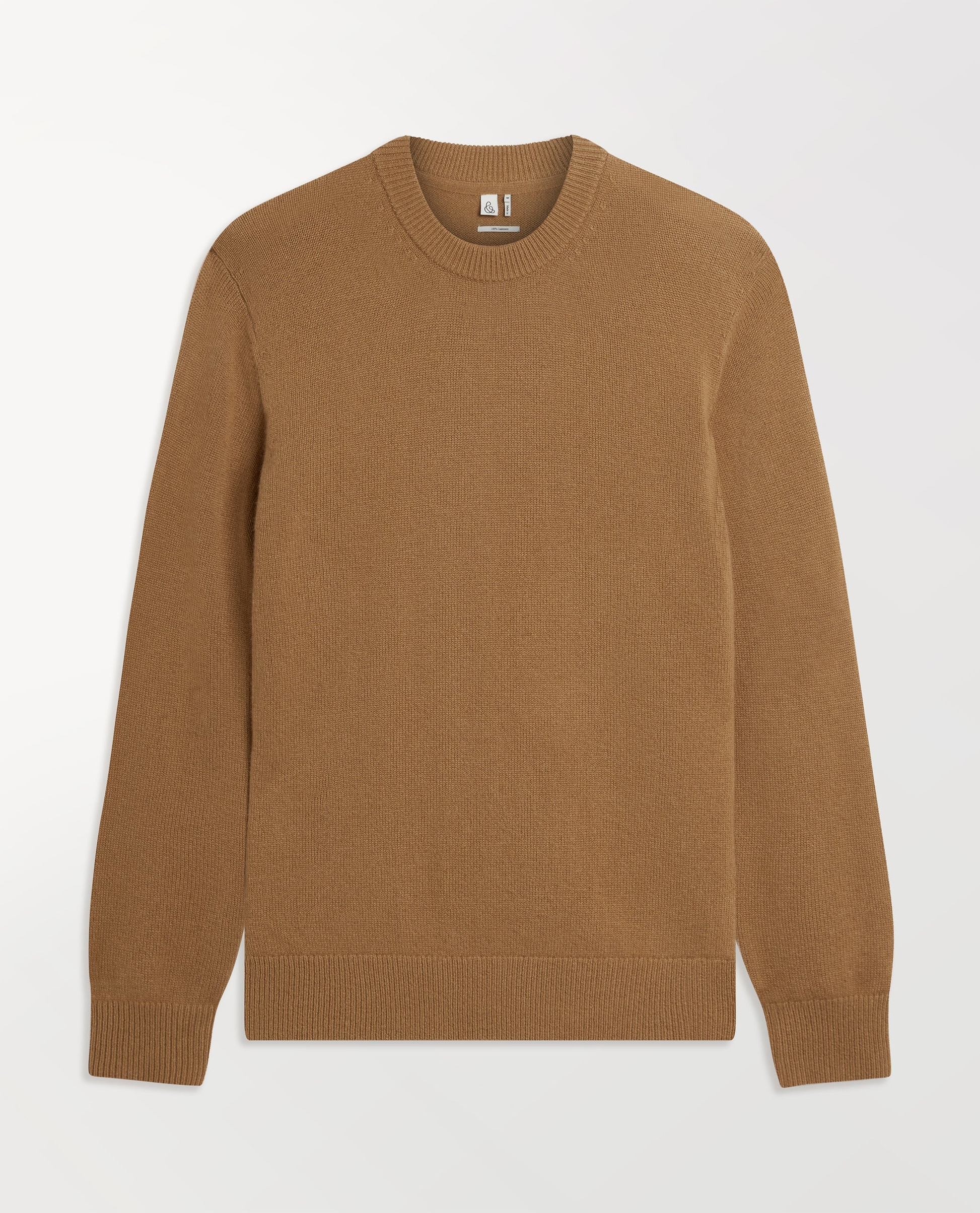 Men's Finest Cashmere Mid-Weight Crew Neck Jumper - Deep Camel