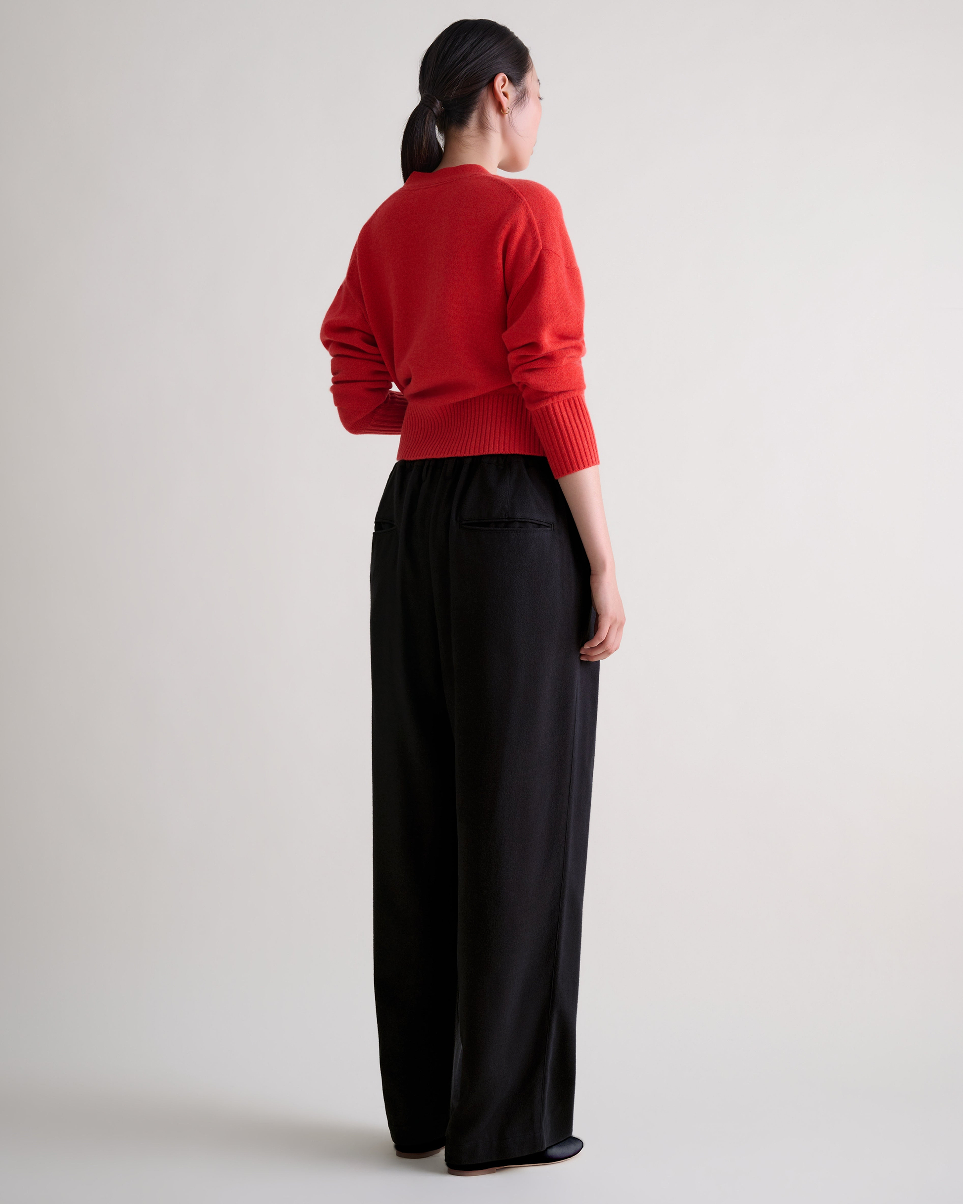 Women's Cashmere Merino Wrap Jumper - Poppy