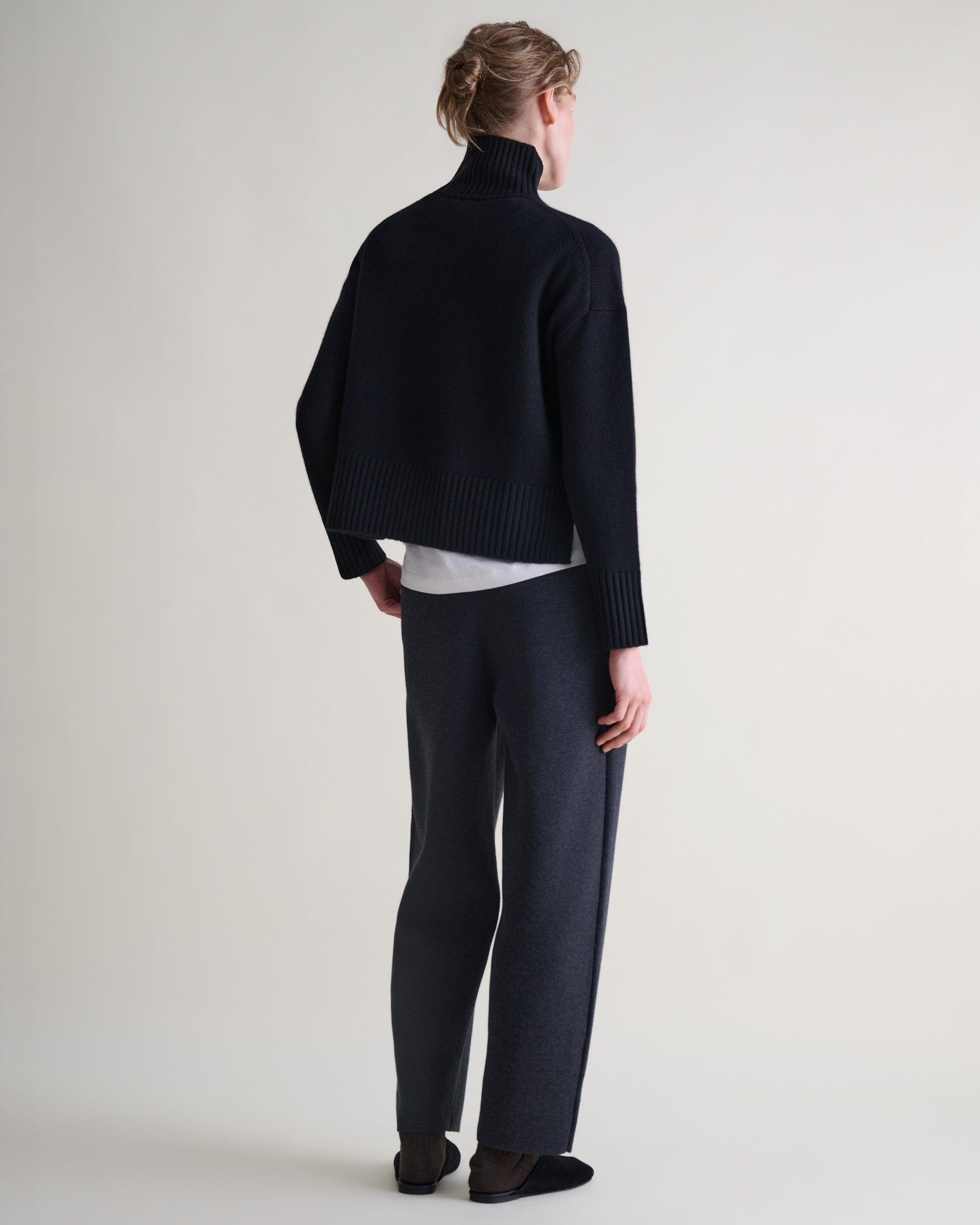Women's Wool High Neck Jumper - Black