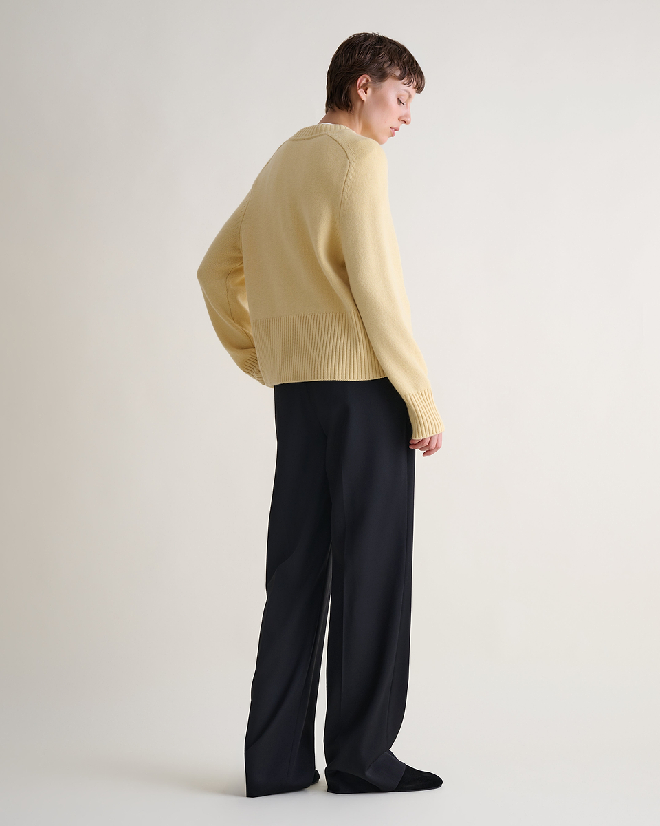 Women's Cashmere Merino Saddle Sleeve Jumper - Citrine