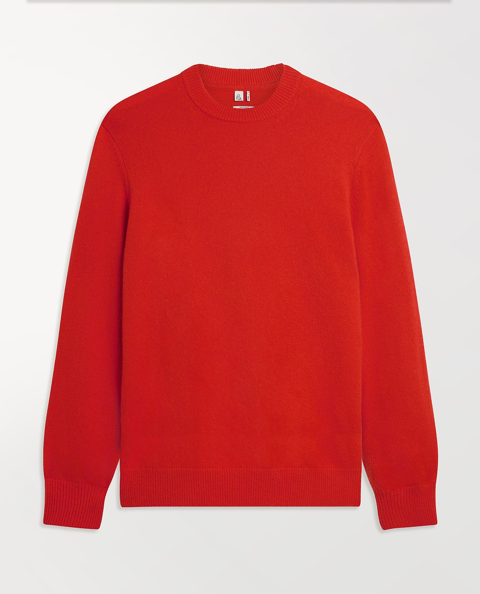 Men's Finest Cashmere Mid-Weight Crew Neck Jumper - Poppy