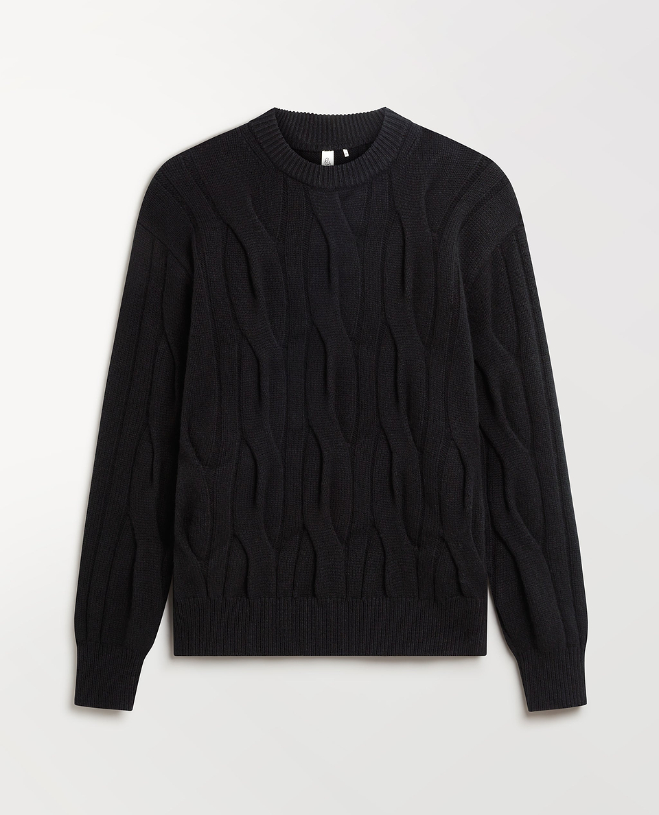 Lambswool Cable Knit Crew Neck Jumper