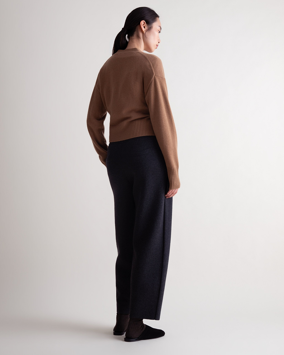 Women's Cashmere Merino Wrap Jumper - Deep Camel