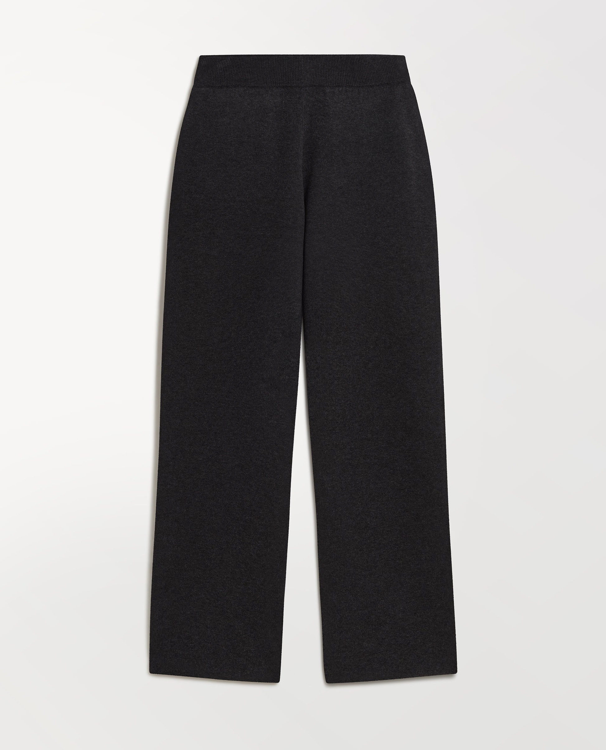 Women's Merino Cotton Tapered Knit Trouser - Graphite/Mid Grey