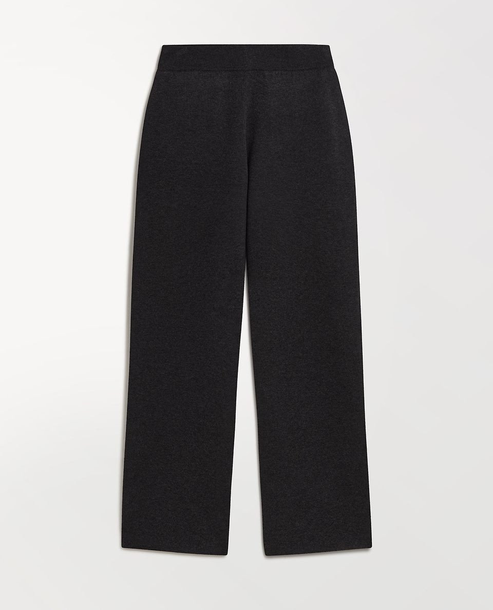 Women's Merino Cotton Tapered Knit Trouser - Graphite/Mid Grey