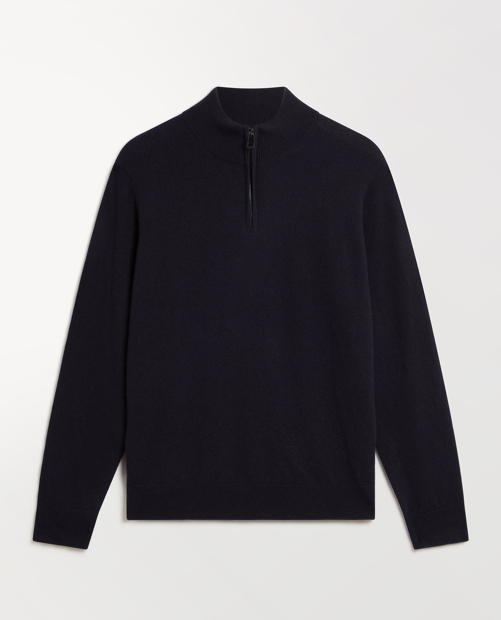 Men's Finest Cashmere 1/4 Zip Jumper - Mood Indigo