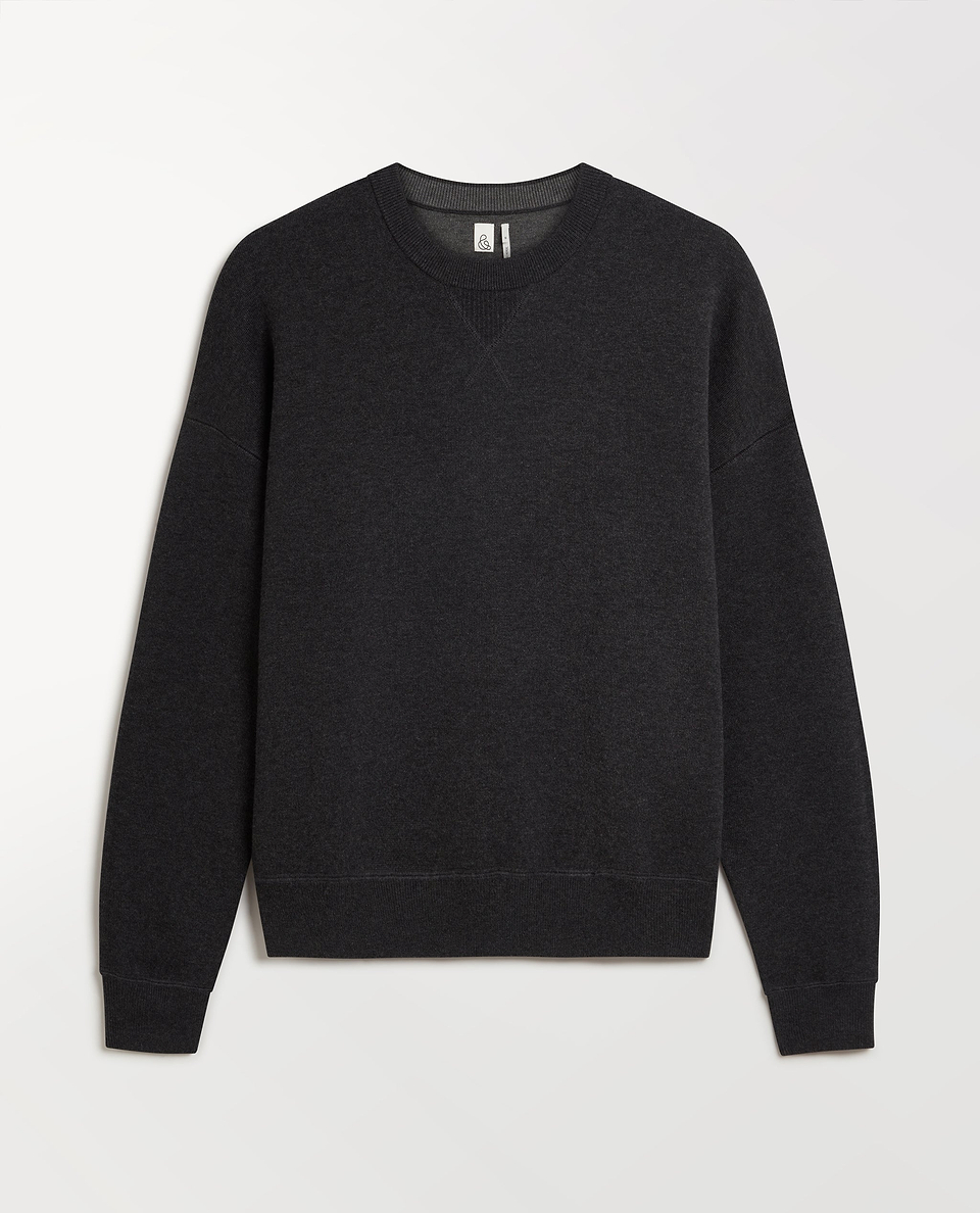 Women's Merino Cotton Reversible Sweatshirt - Graphite/Mid Grey