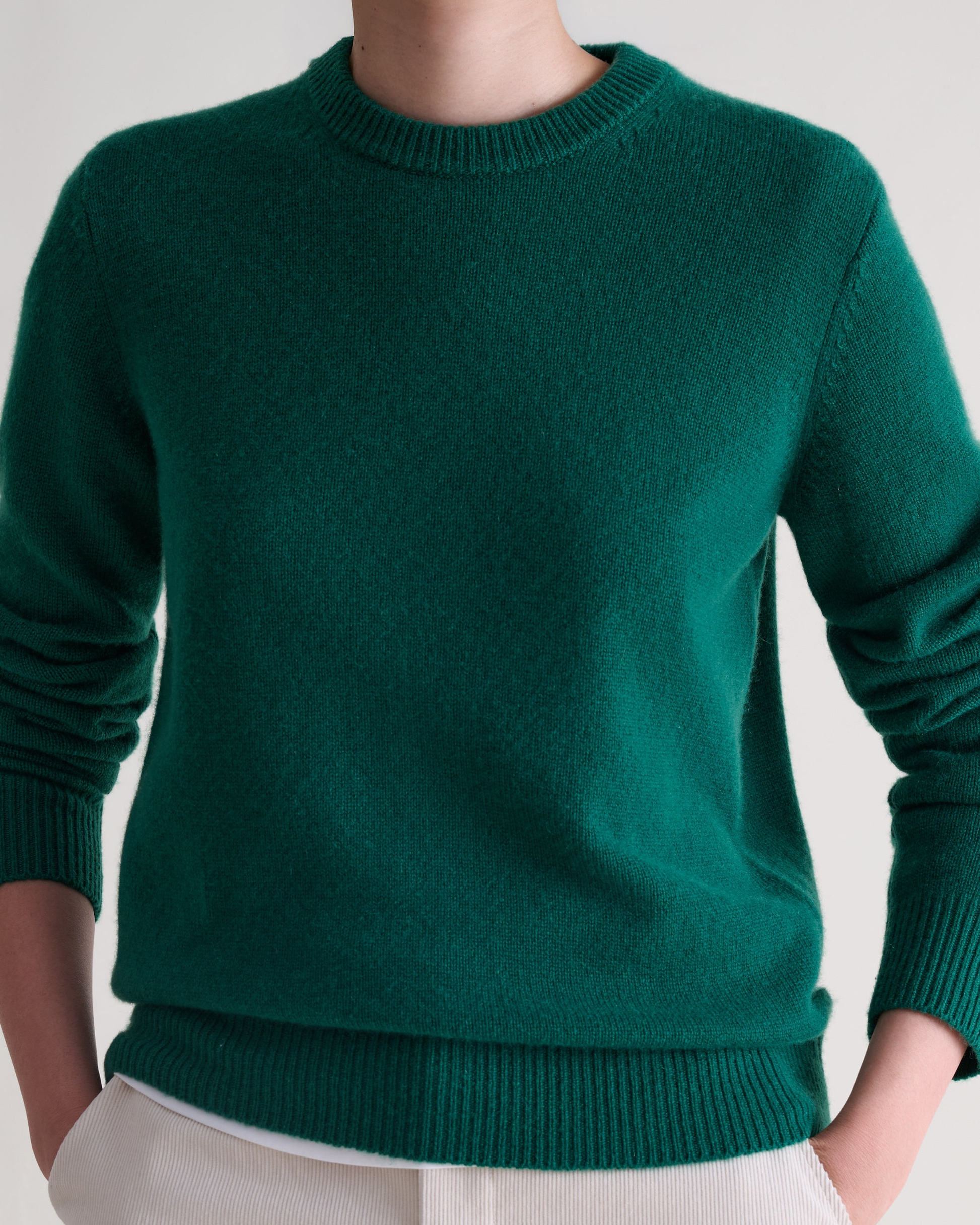 Women's Finest Midweight Cashmere Crew Neck Jumper - Malachite
