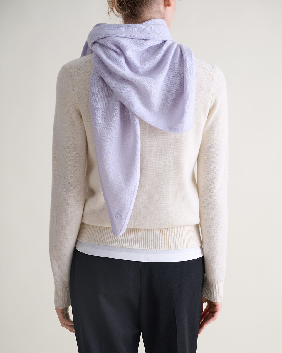 Women's Cashmere Merino Bandana - Ice Blue