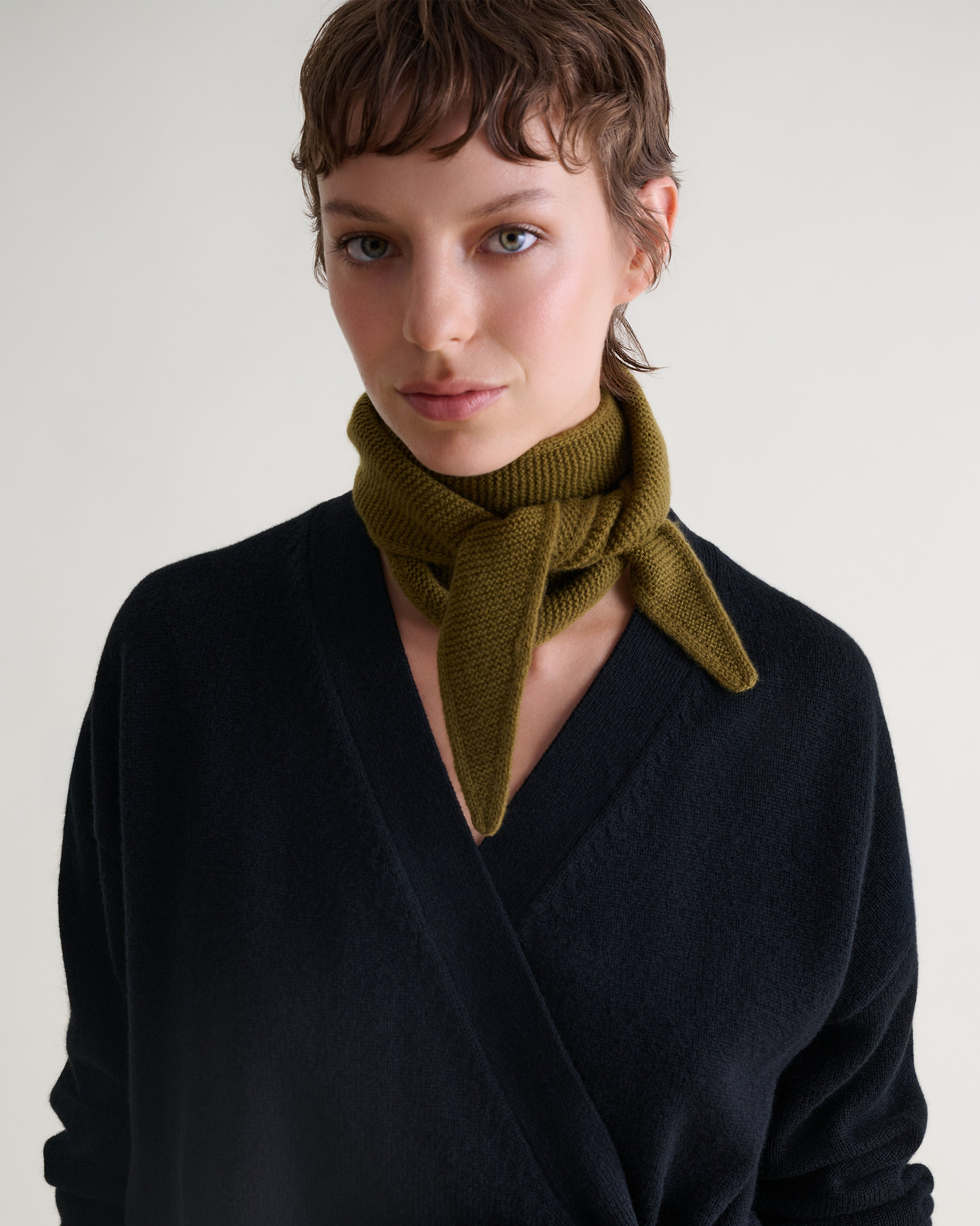 Finest Cashmere Micro Bandana - Olive