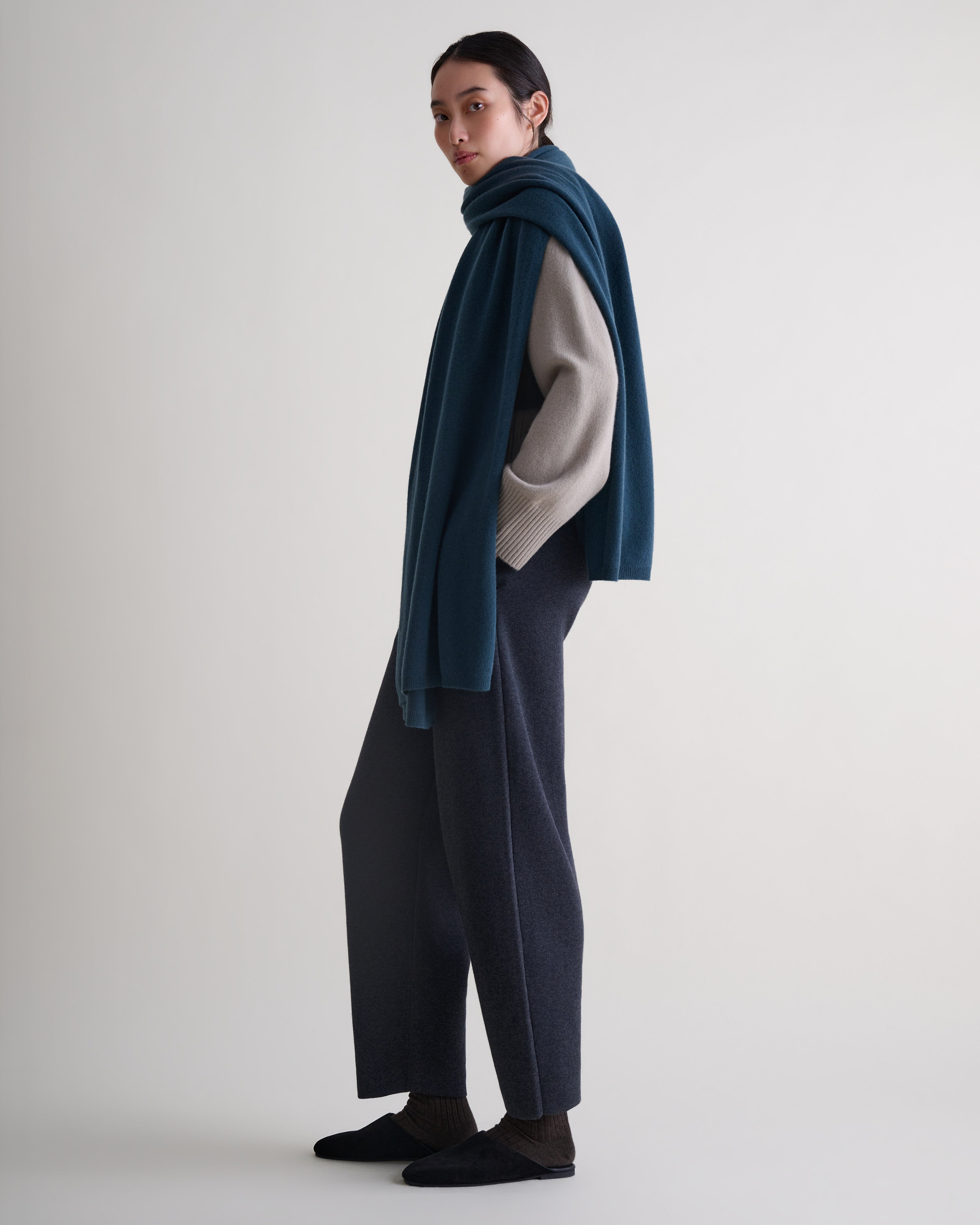 Oversized Finest Cashmere Wrap - Kelp