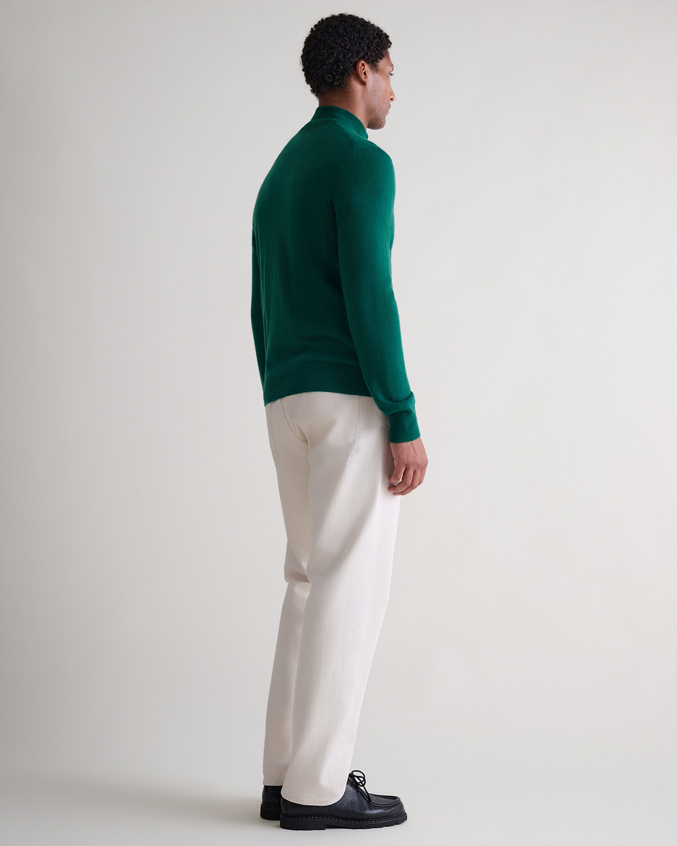 Men's Finest Cashmere 1/4 Zip Jumper - Malachite