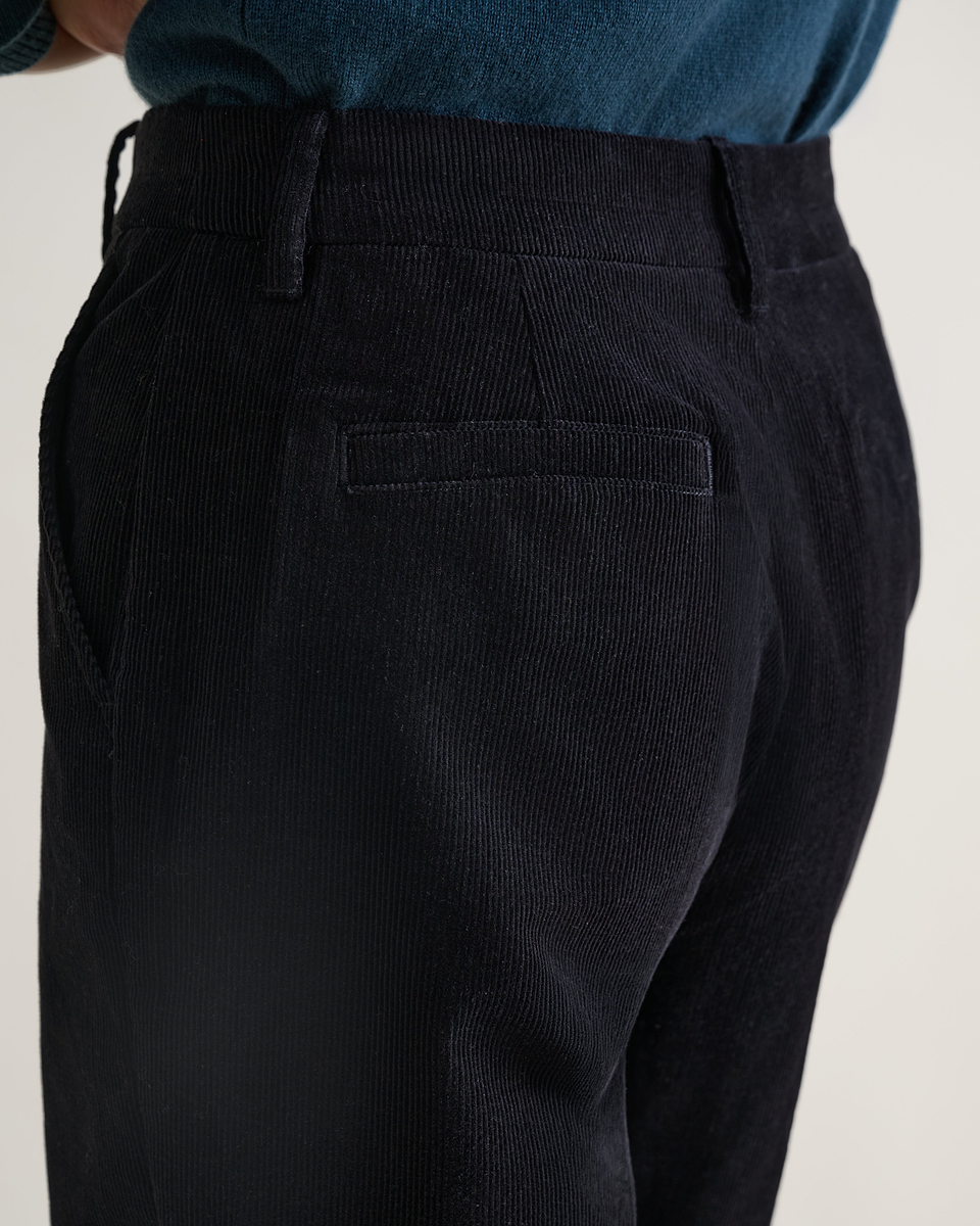 Women's Corduroy Wide Leg Trouser - Black