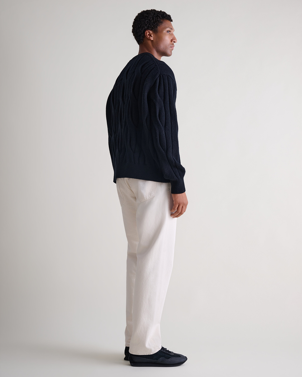 Lambswool Cable Knit Crew Neck Jumper