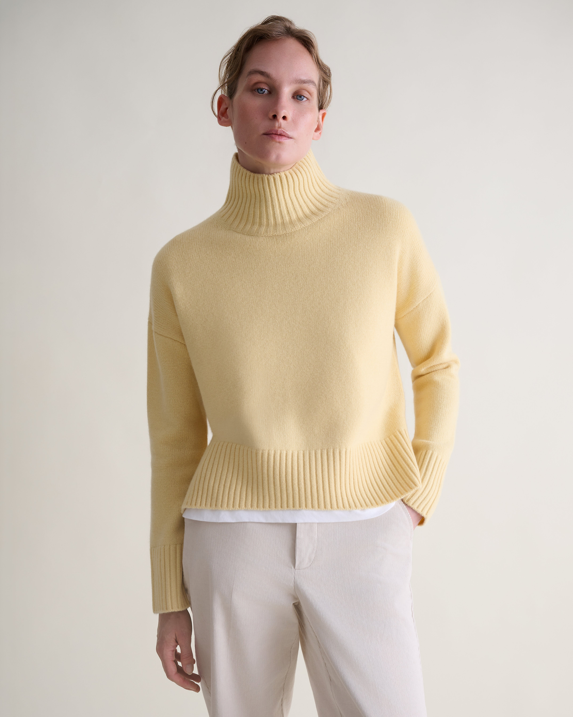 Women's Wool High Neck Jumper - Citrine