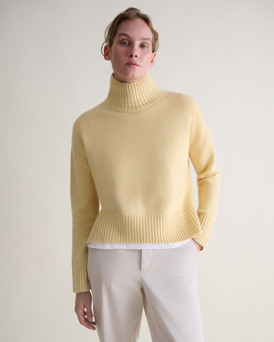 Women's Wool High Neck Jumper - Citrine