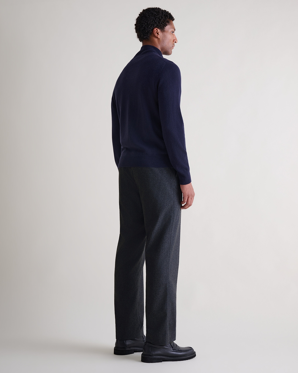 Men's Finest Cashmere 1/4 Zip Jumper - Mood Indigo