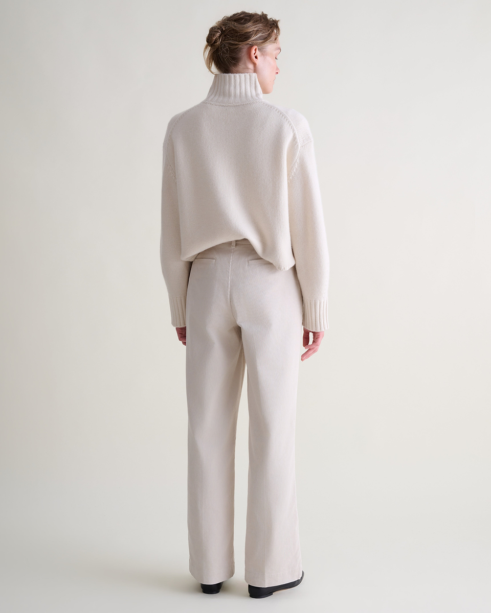 Women's Corduroy Wide Leg Trouser - Bone