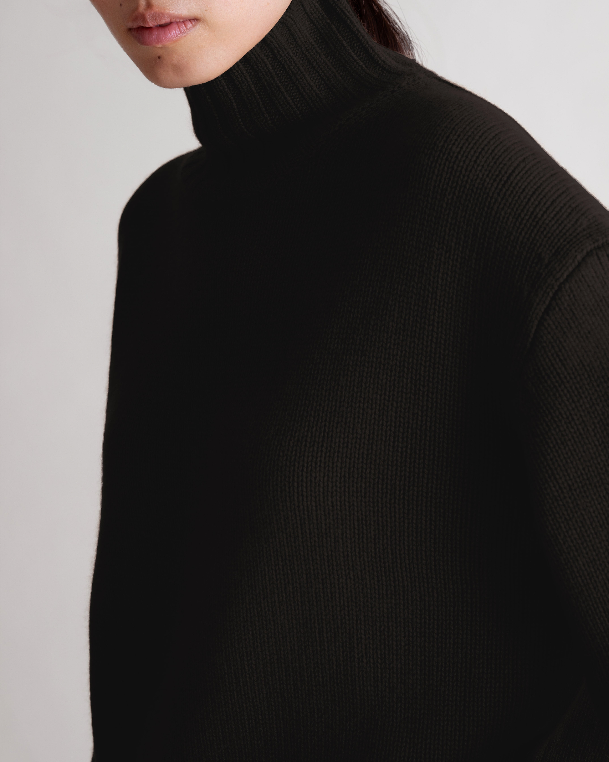 Women's Finest Cashmere High Neck Jumper - Black