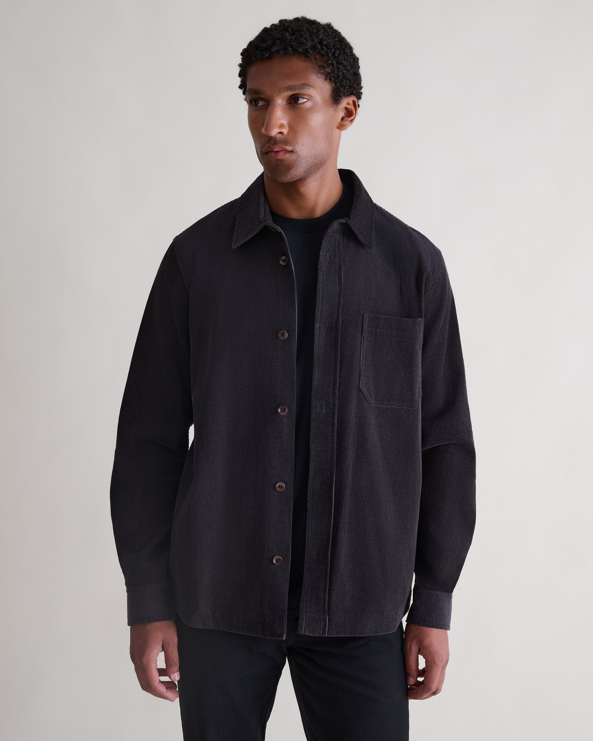 Men's Corduroy Overshirt - Charcoal