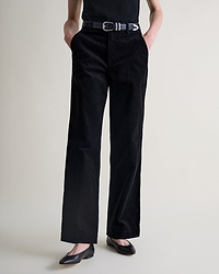 Women's Corduroy Wide Leg Trouser - Black