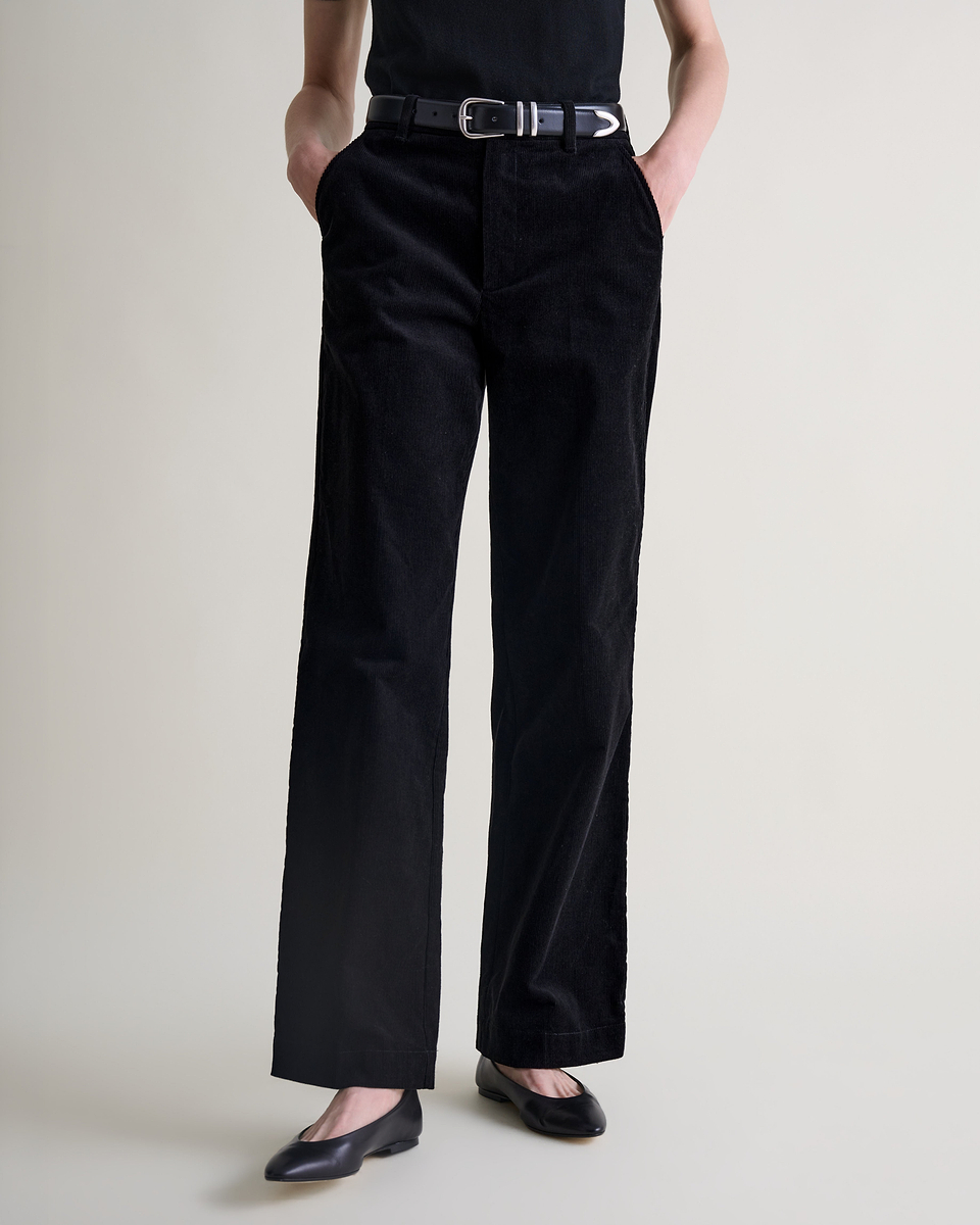 Women's Corduroy Wide Leg Trouser - Black