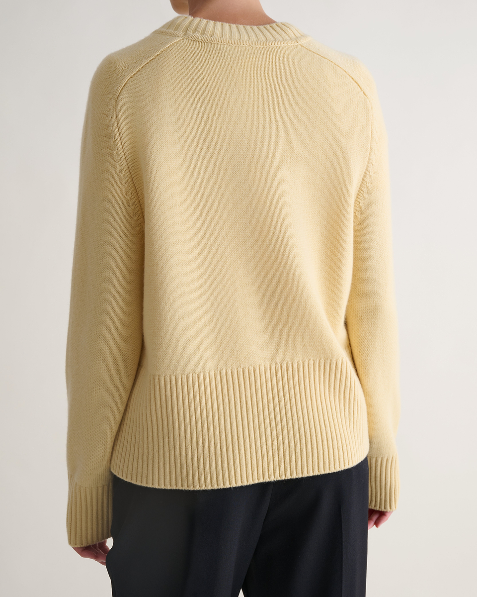 Women's Cashmere Merino Saddle Sleeve Jumper - Citrine
