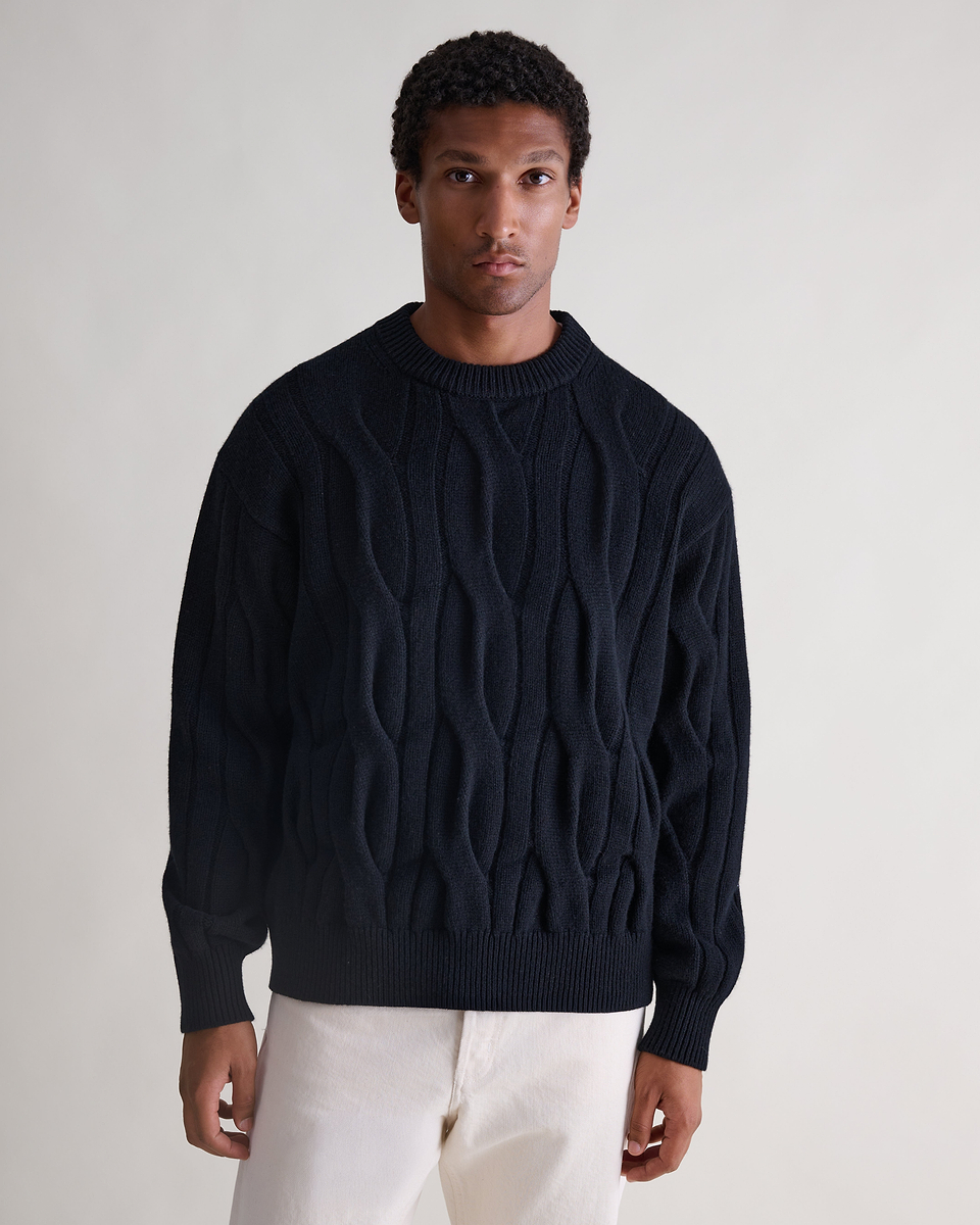Lambswool Cable Knit Crew Neck Jumper