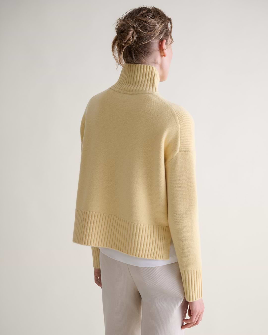 Women's Wool High Neck Jumper - Citrine