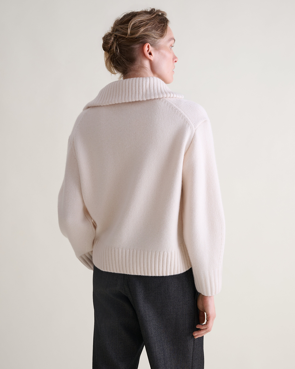 Women's Wool 1/4 Zip Jumper - Buttermilk