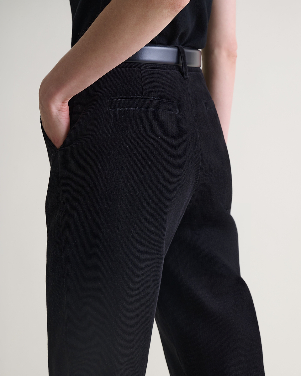 Women's Corduroy Wide Leg Trouser - Black