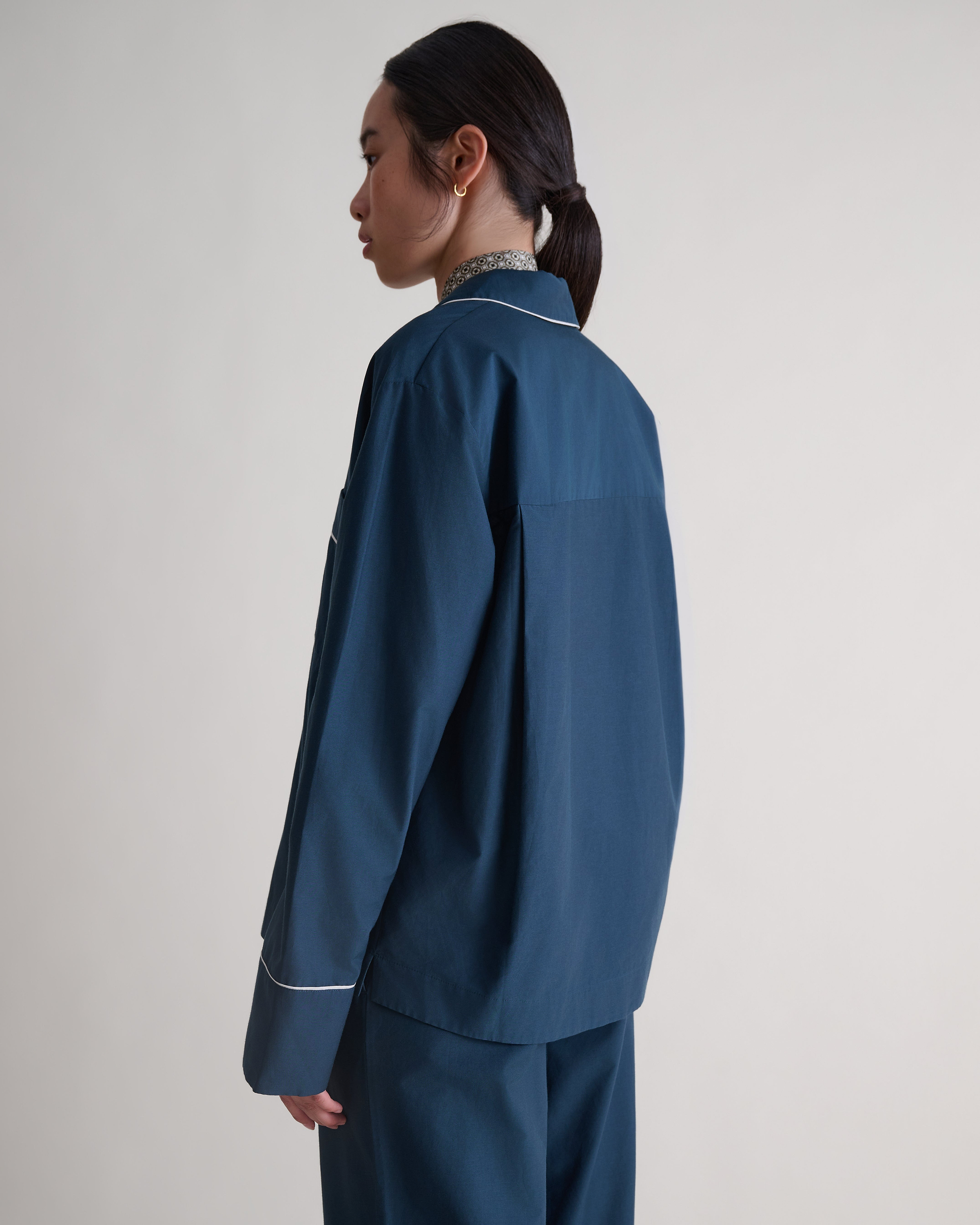 Women's Silk Cotton Pyjama Set - Kelp/Buttermilk