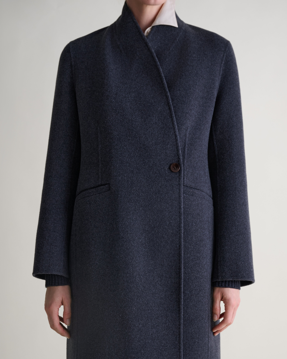 Women's Cashmere Wool Wrap Coat - Charcoal