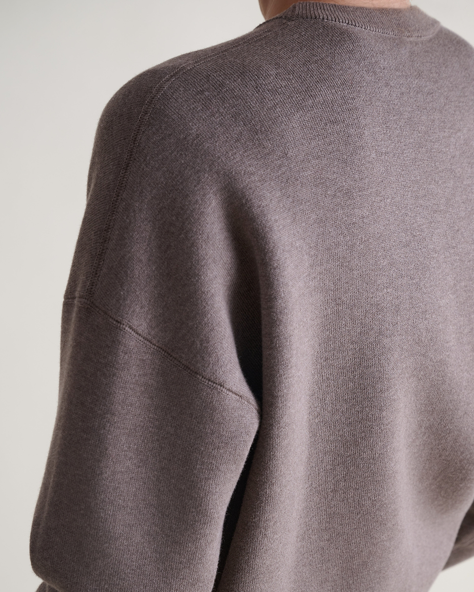 Women's Merino Cotton Reversible Sweatshirt - Mole/Walnut