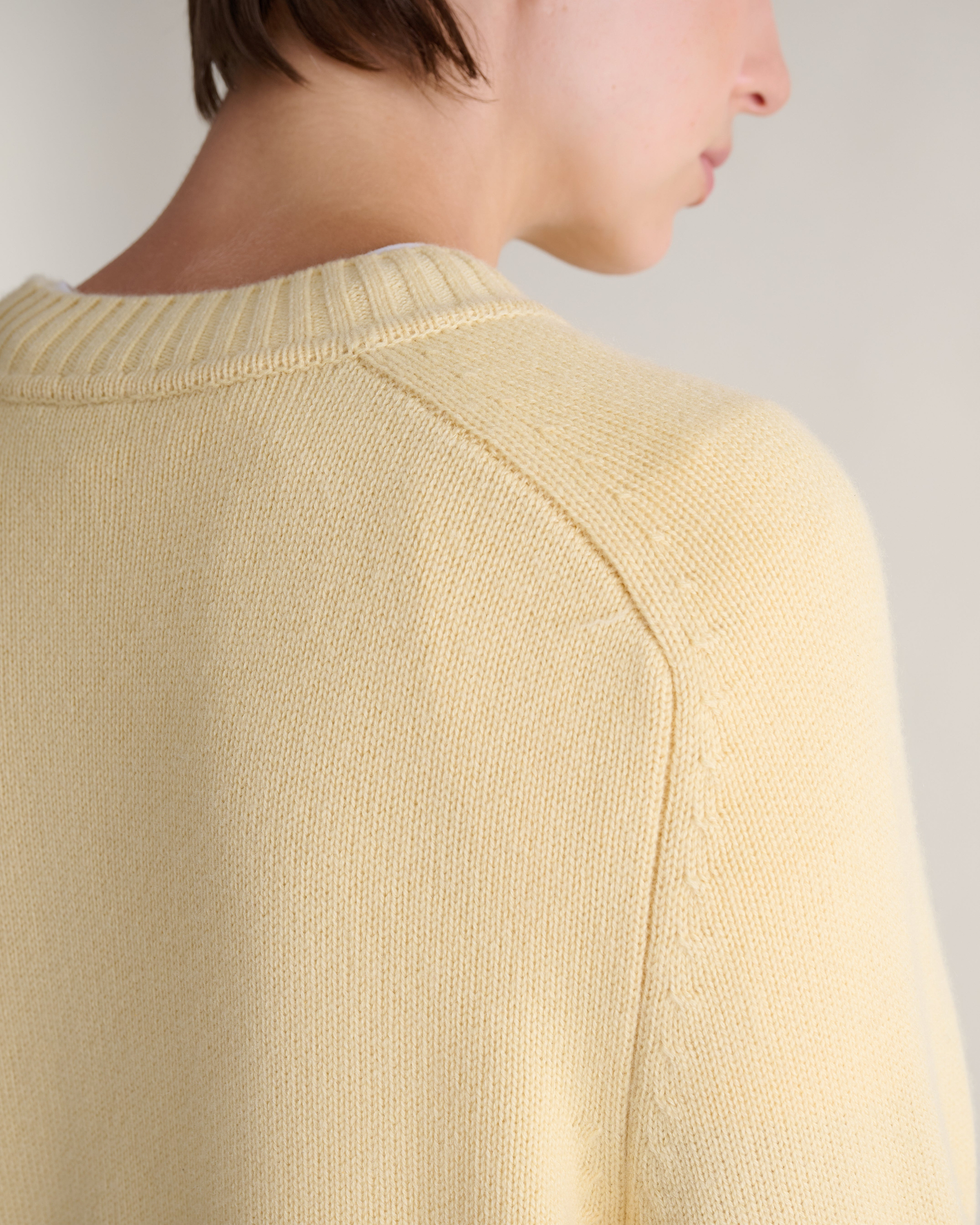 Women's Cashmere Merino Saddle Sleeve Crew Neck Jumper - Citrine